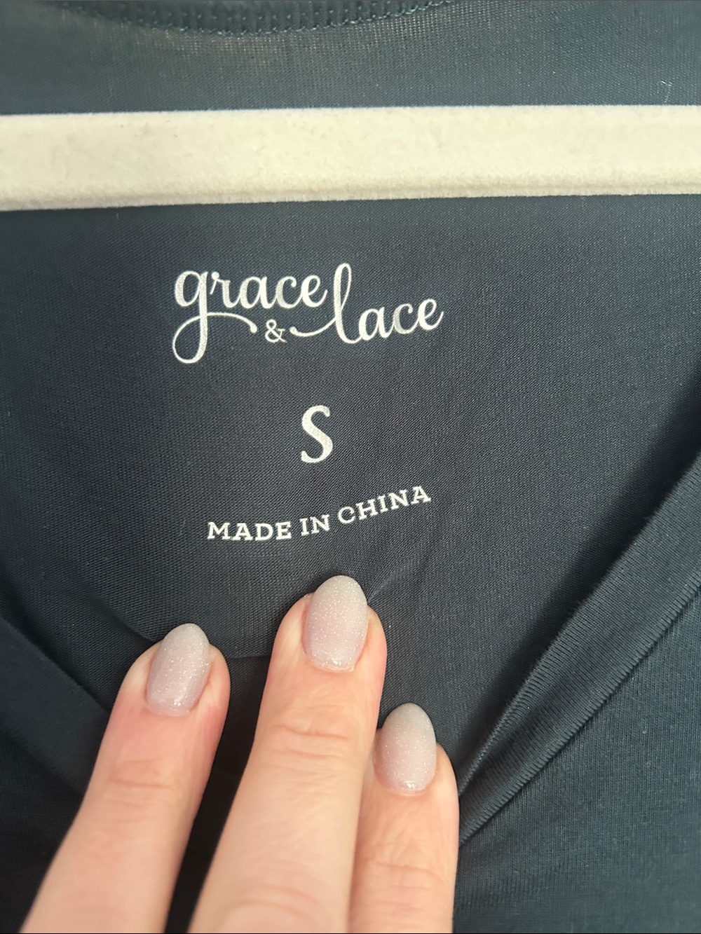 Grace & Lace V-Neck Tee - Dark Teal - Picture 2 of 3